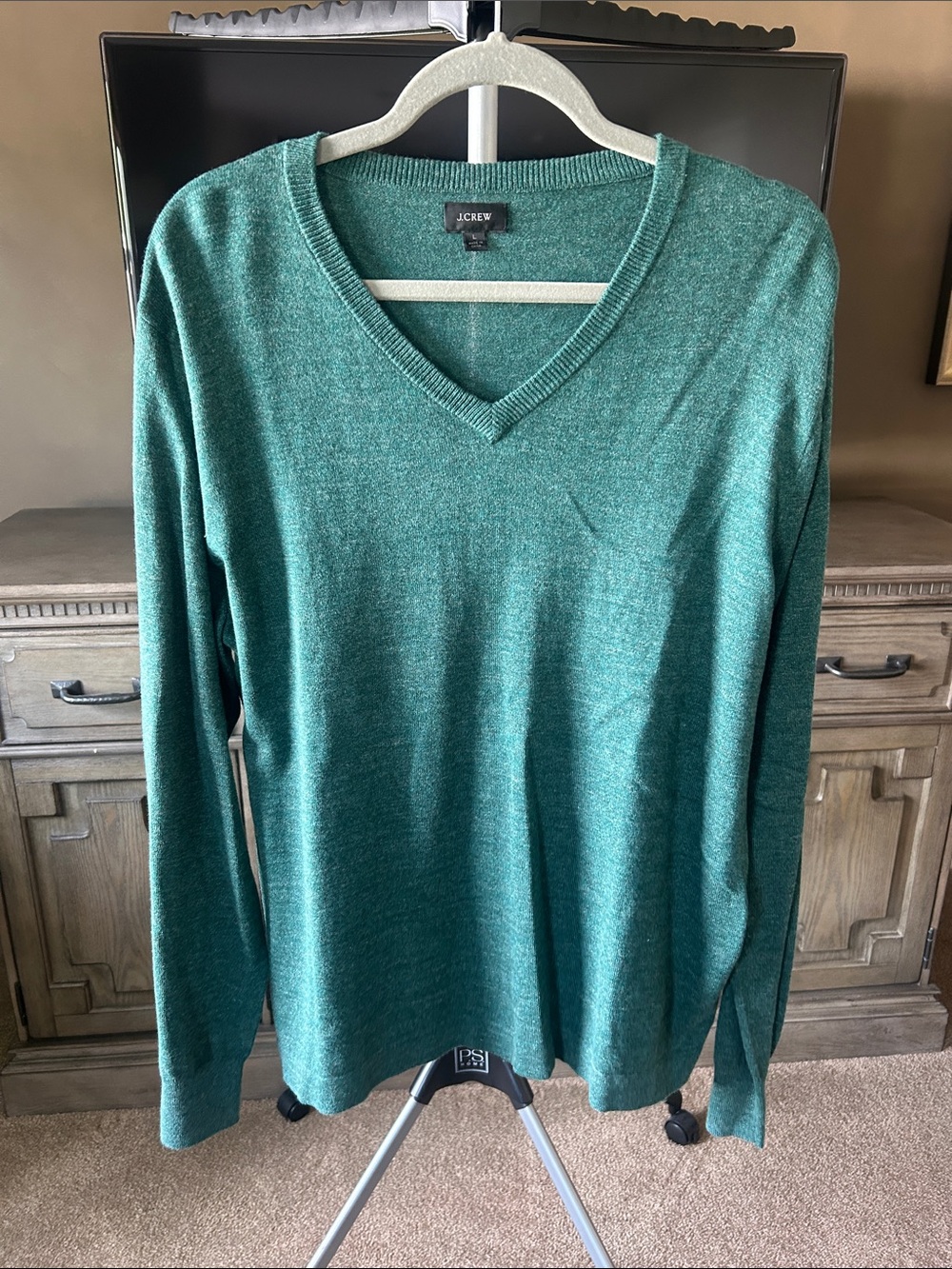 J. Crew Men’s Teal Green V-Neck Sweater